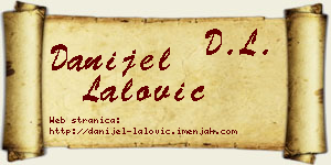 Danijel Lalović vizit kartica